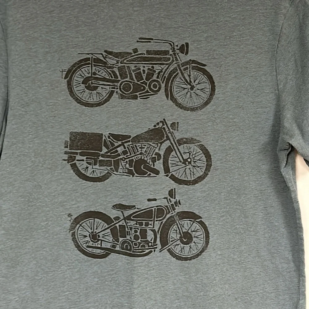 Banana Republic Steel Blue, Cotton Blend Motorcycle TSHIRT Size MED